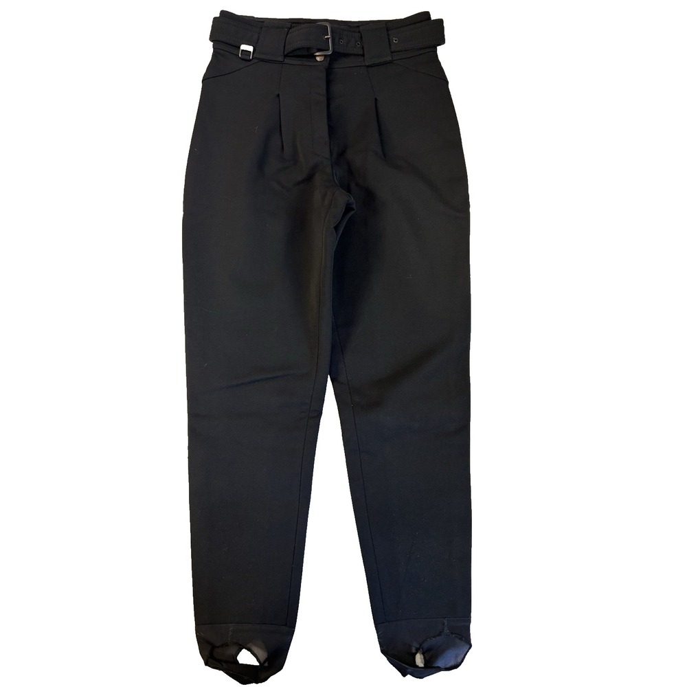Vtg HEAD Sportswear Womens Stirrup Ski Pants Sz 10 Black Wool Blend Yugoslavia